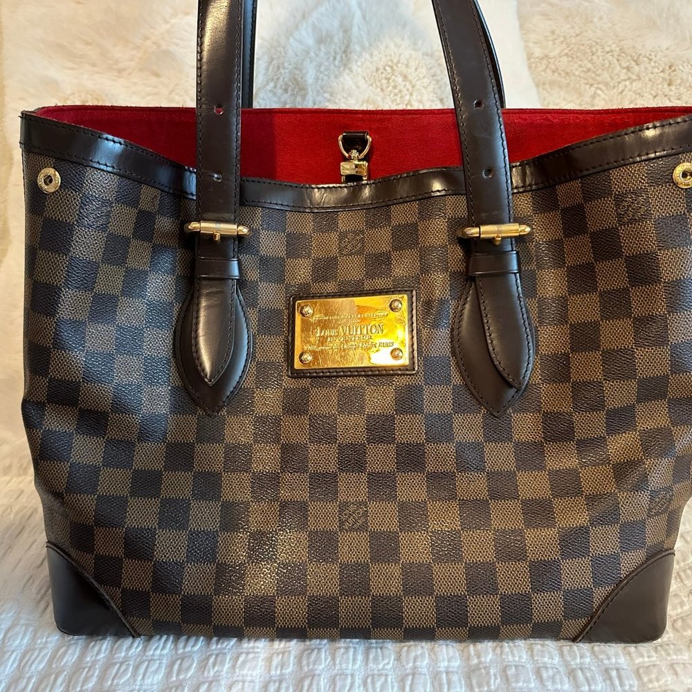 100% Authentic Louis Vuitton Hampstead MM Damier Ebene Tote Bag